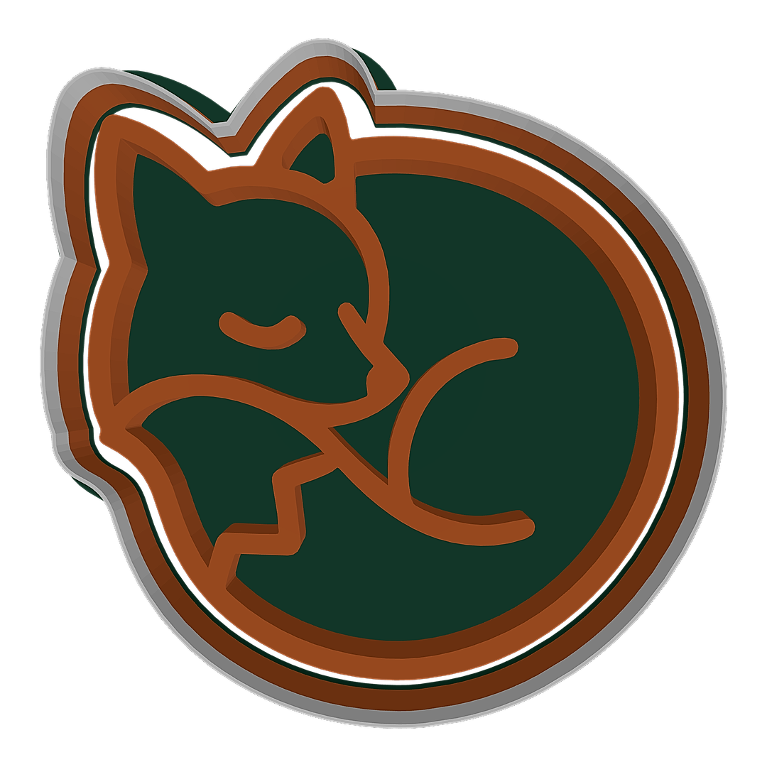 Curled Fox cookie cutter preview