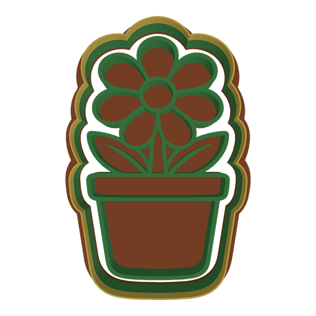 Daisy in Flower Pot cookie cutter preview