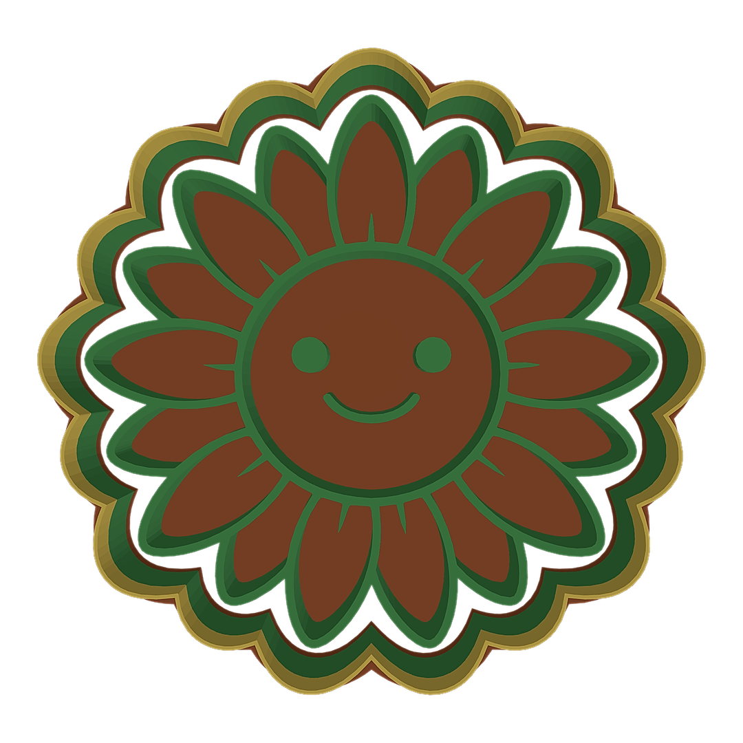 Smiling Sunflower cookie cutter preview