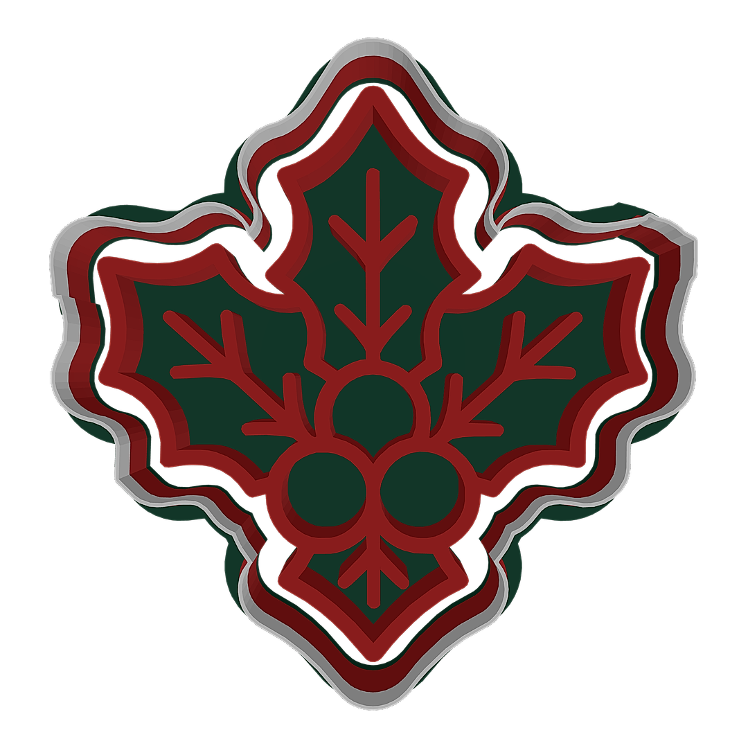 Holly Leaf with Berries cookie cutter preview