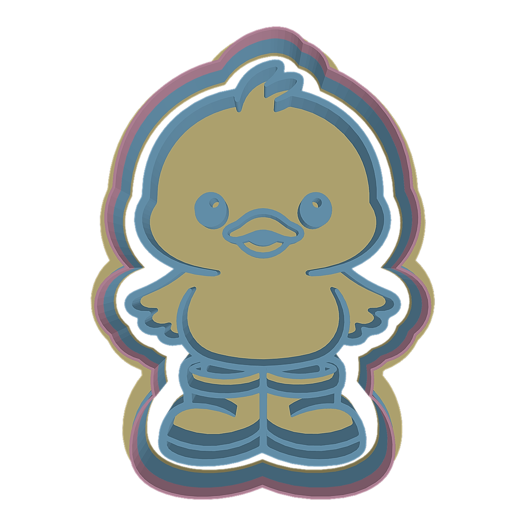 Baby Duck in Rain Boots Front View cookie cutter preview