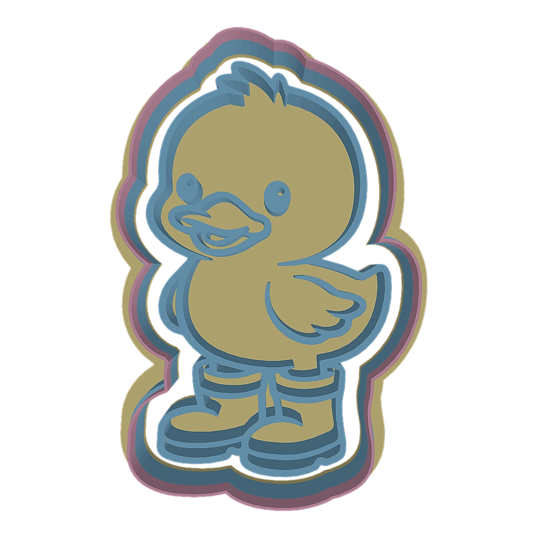 Baby Duck in Rain Boots Side View cookie cutter preview
