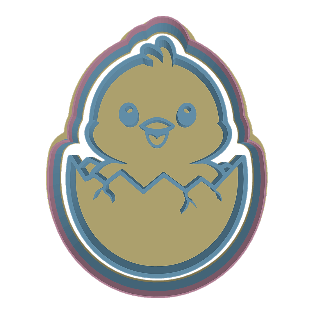 Chick Hatching from Egg cookie cutter preview