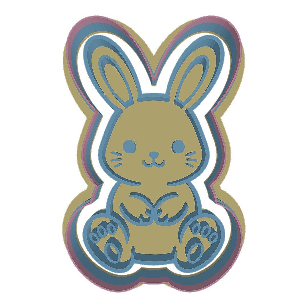 Cute Easter Bunny cookie cutter preview