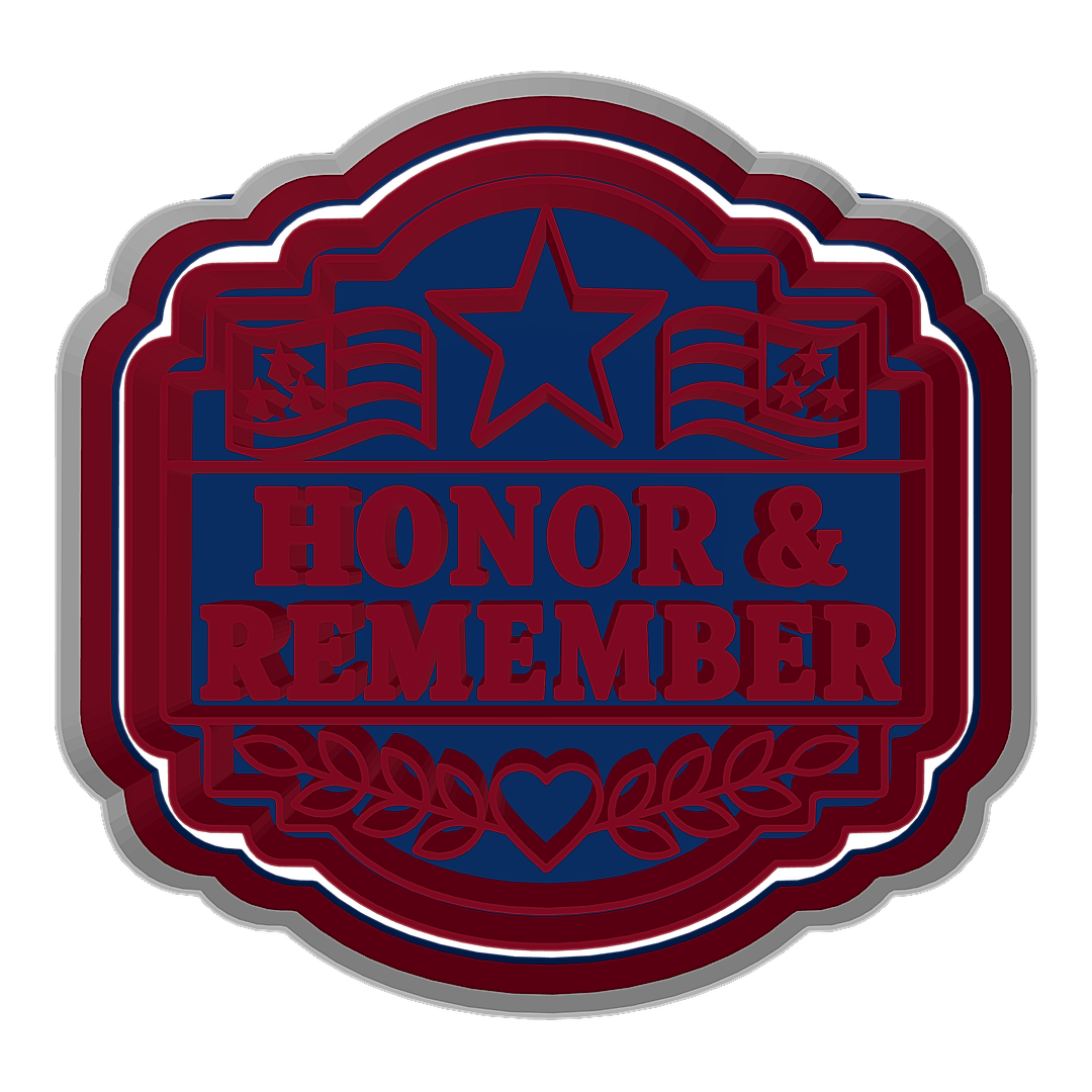 Honor and Remember Plaque cookie cutter preview