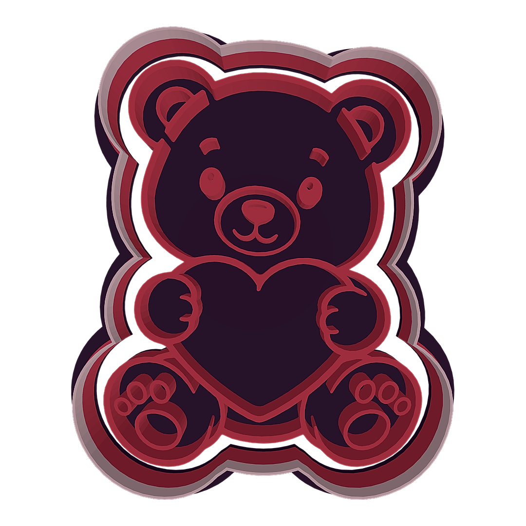 Bear Holding Heart cookie cutter preview