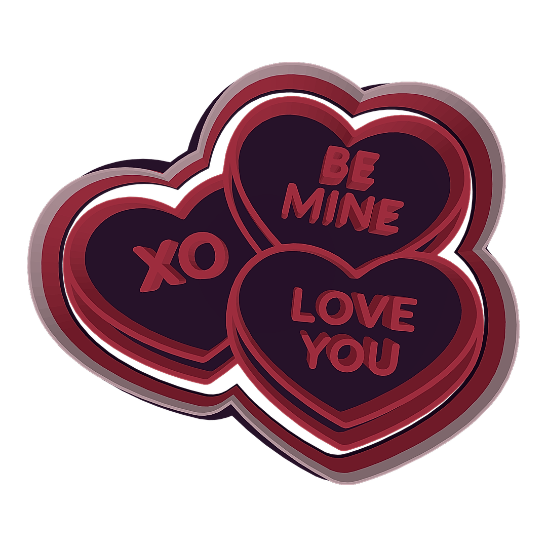 Candy Hearts cookie cutter preview