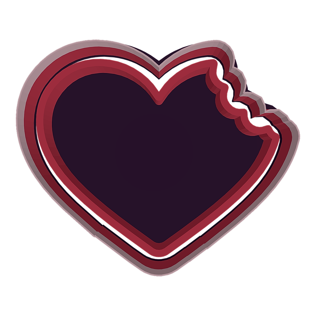 Heart with Bite cookie cutter preview
