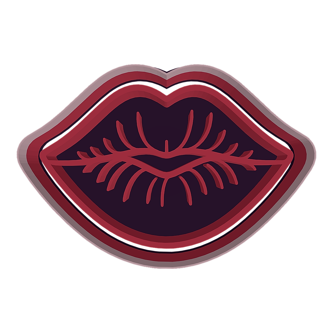 Kissing Lips cookie cutter preview