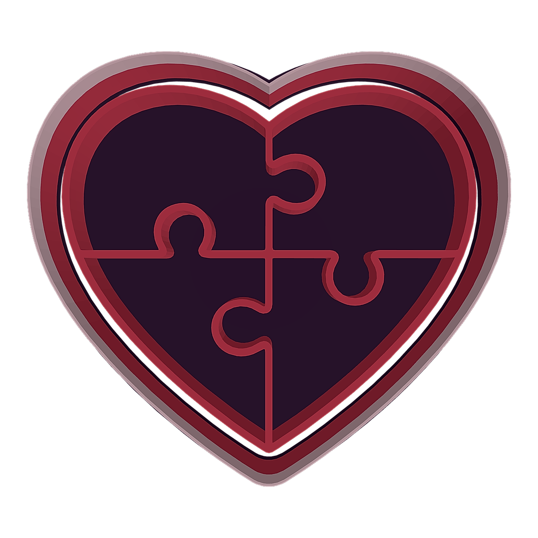 Puzzle Piece Heart cookie cutter preview
