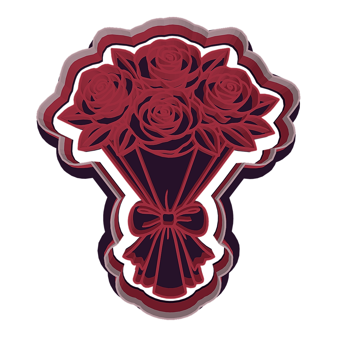 Rose Bouquet cookie cutter preview