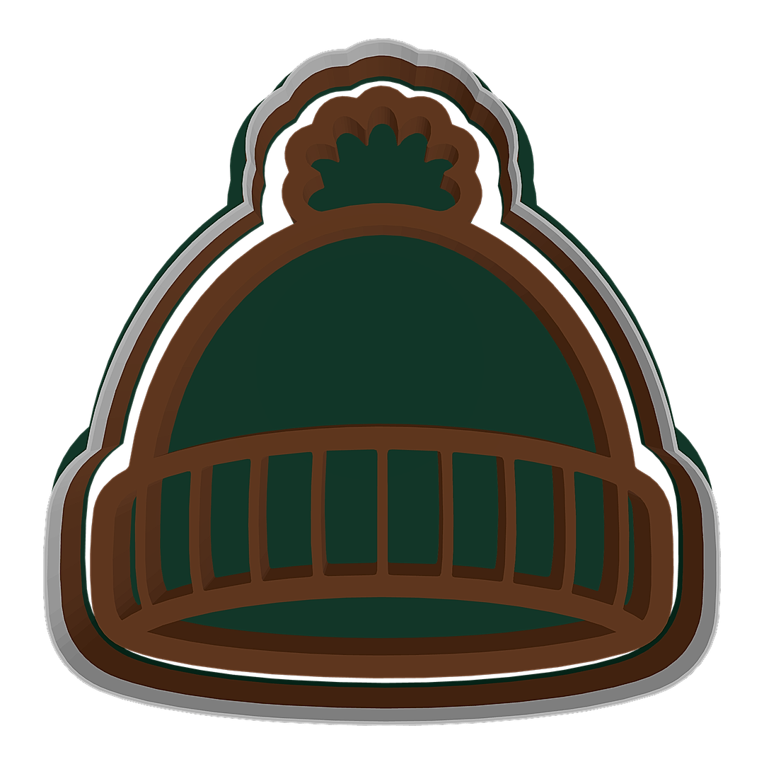 Beanie with Puff cookie cutter preview