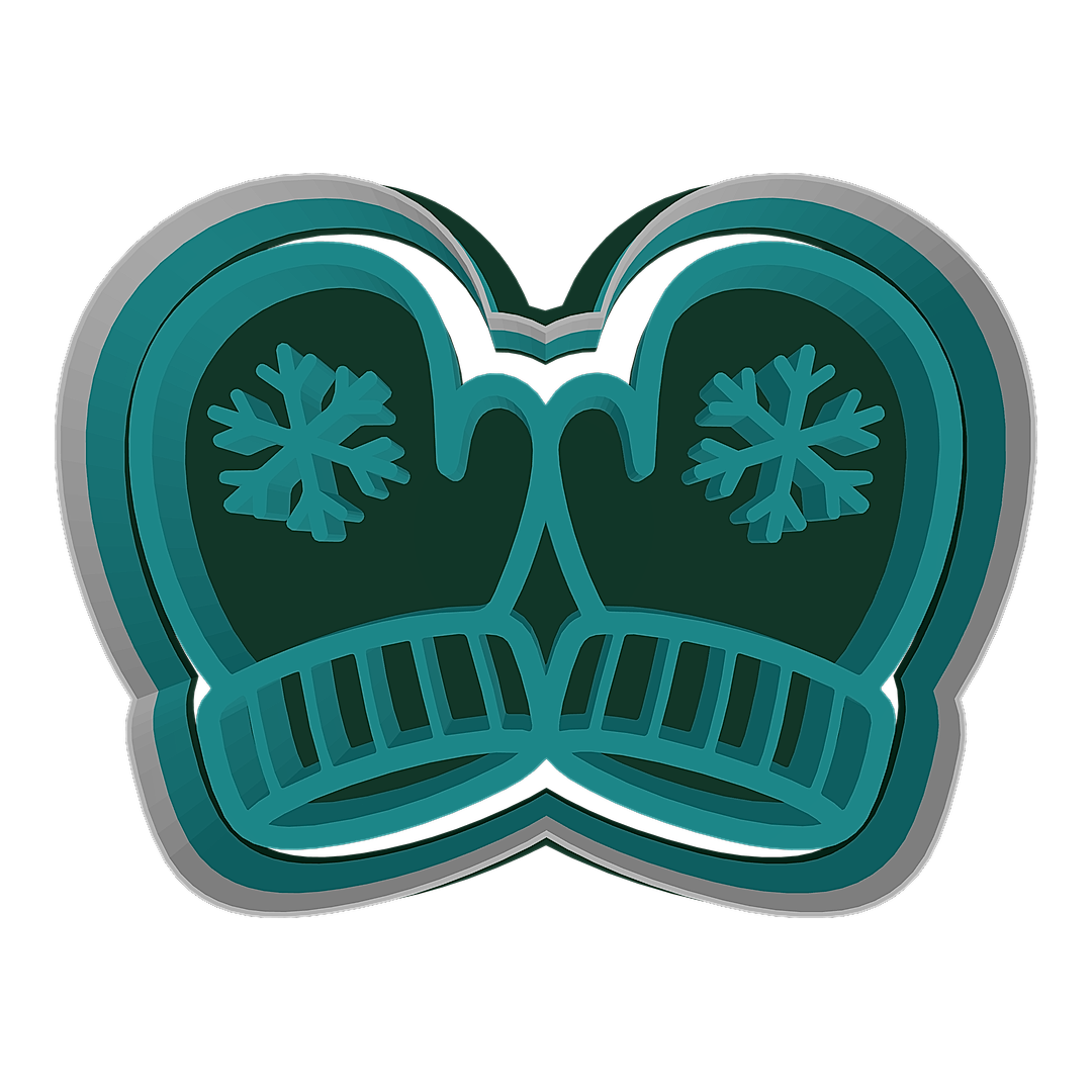 Winter Mittens with Snowflake cookie cutter preview